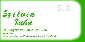 szilvia kuhn business card